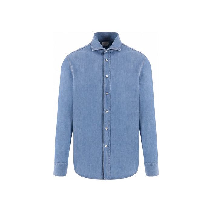 Brunello Cucinelli Men’s Denim Long Sleeve Shirt