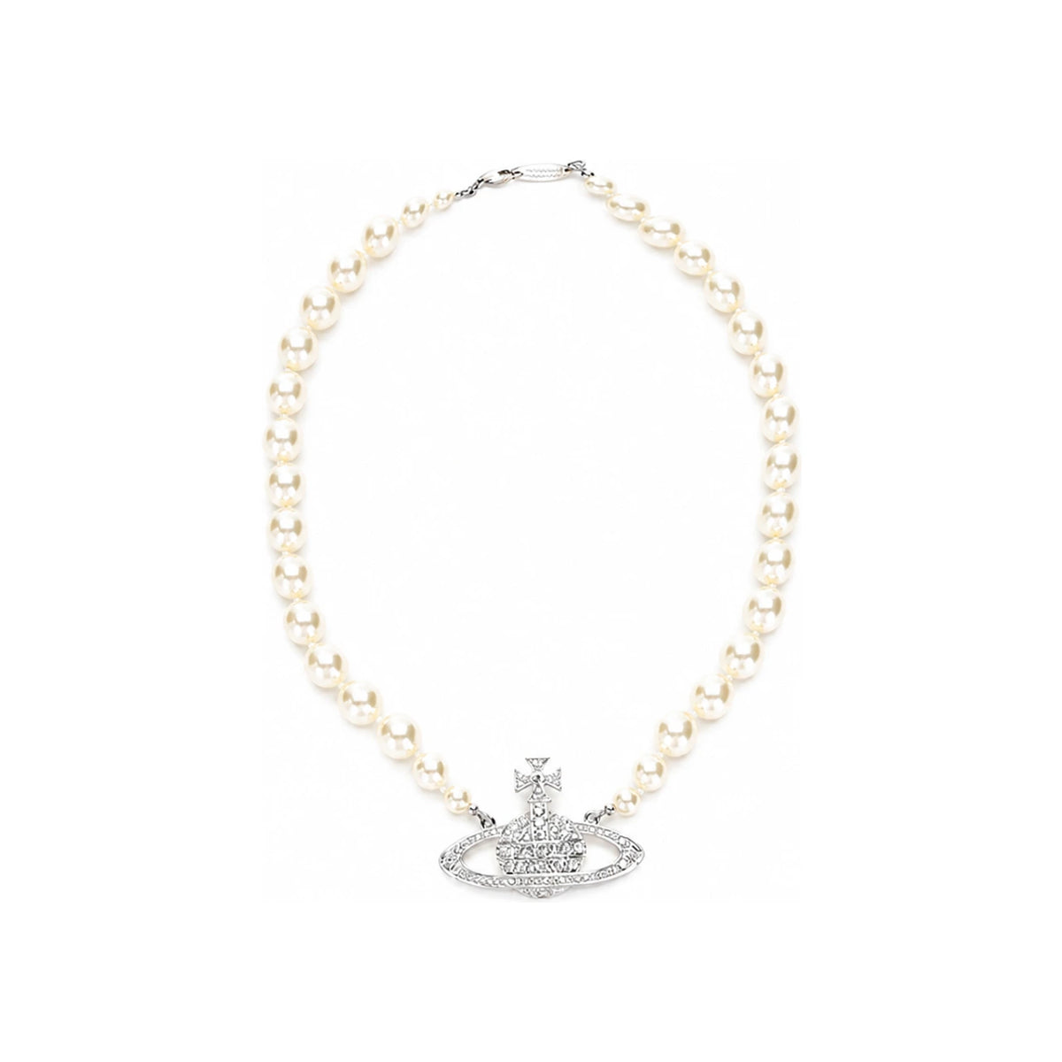 Vivienne Westwood One Row Pearl Bas Relief Pendant Necklace 63010106 02G128
