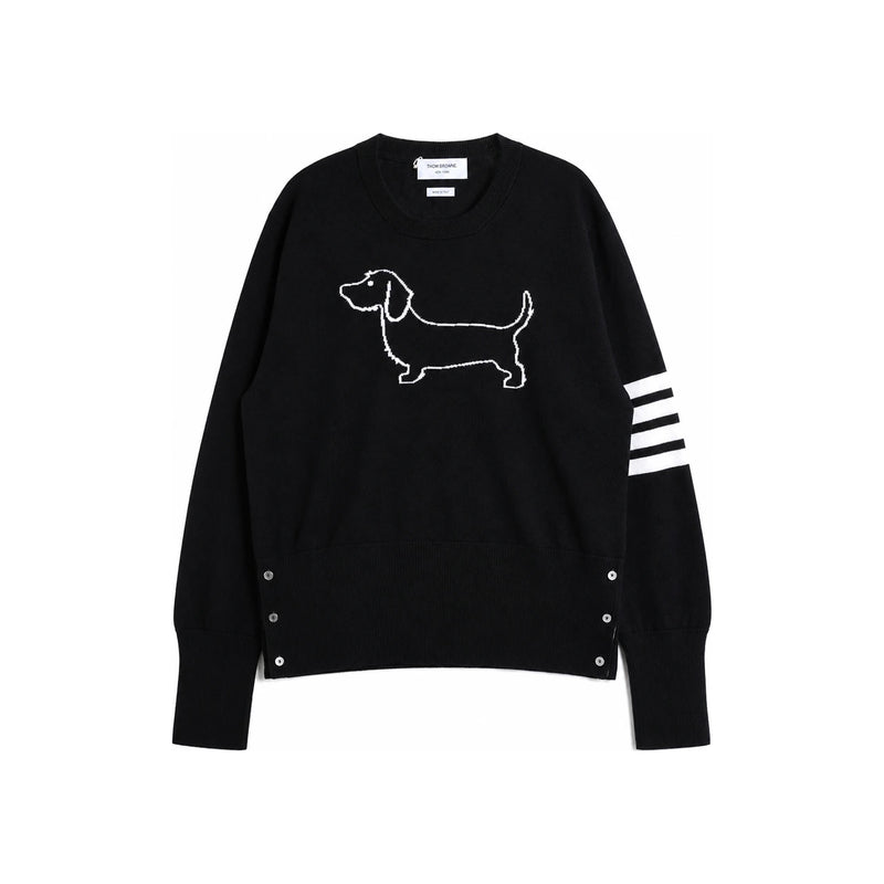 THOM BROWNE Hector 4-Bar Wool Crewneck Sweater Navy MKA486A Y1002 415