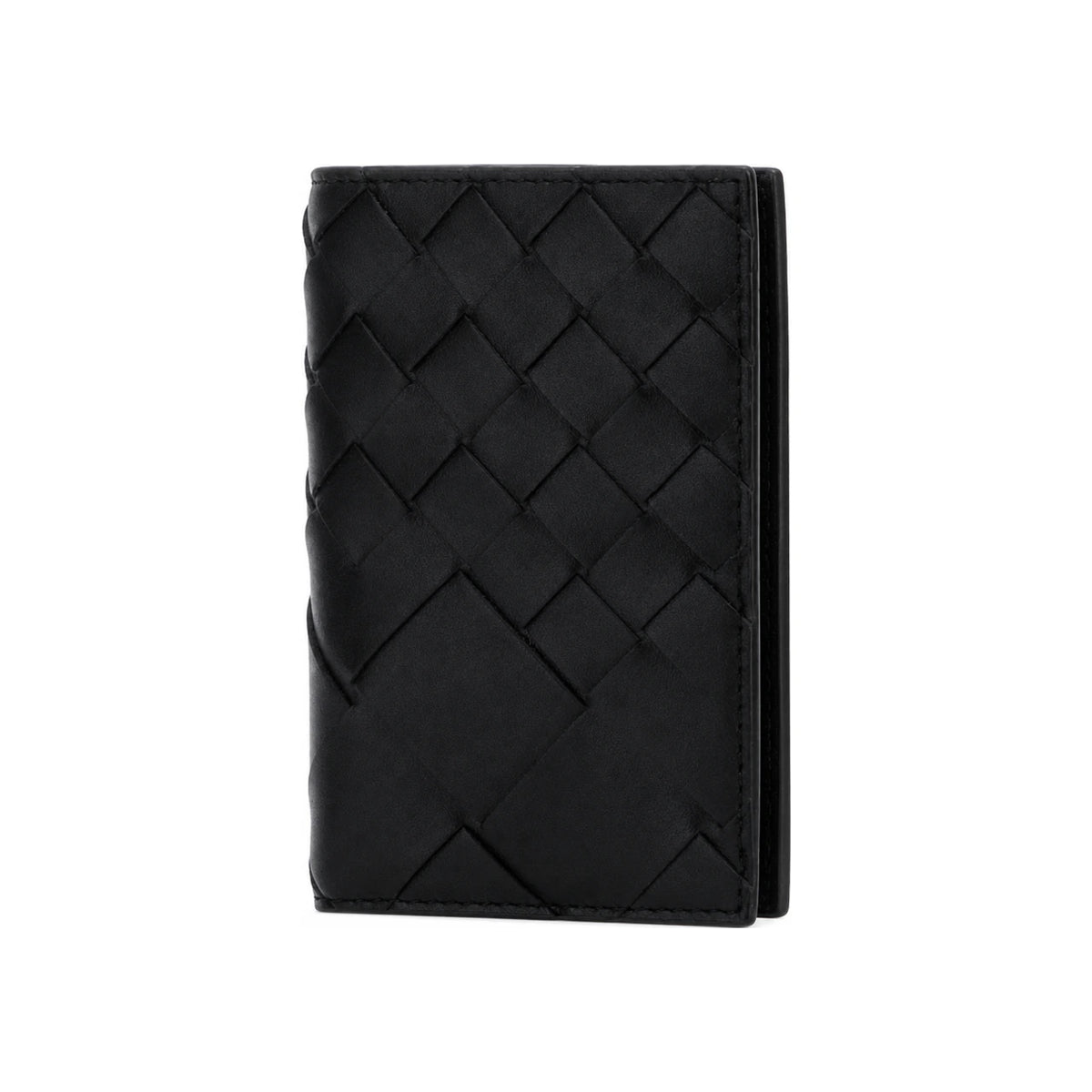 Bottega Veneta Intrecciato Black Leather Flap Card Holder