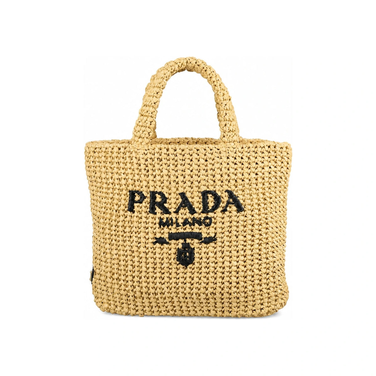 PRADA Small Crochet Tote Bag Black