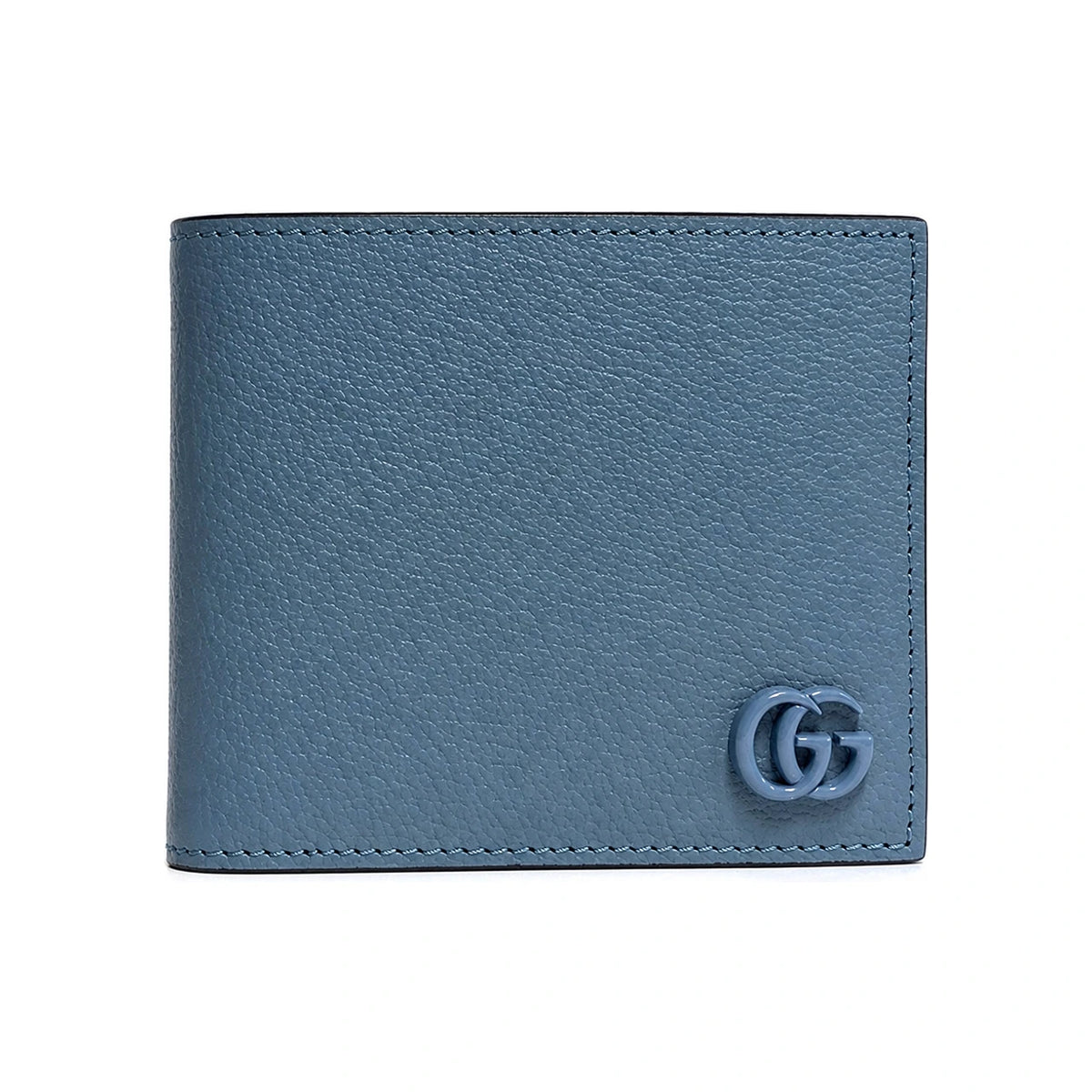 GUCCI GG Marmont Dollar Calf Leather Bi-Fold Wallet Sweet Blue