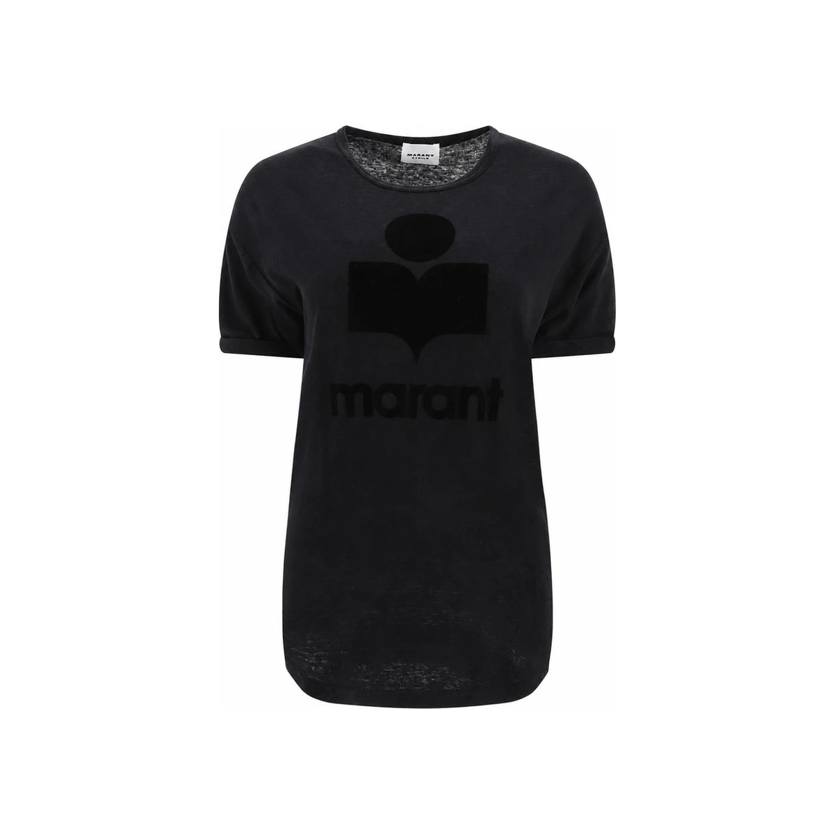 Isabel Marant Etoile Koldi Logo Short Sleeve T-Shirt Black Women
