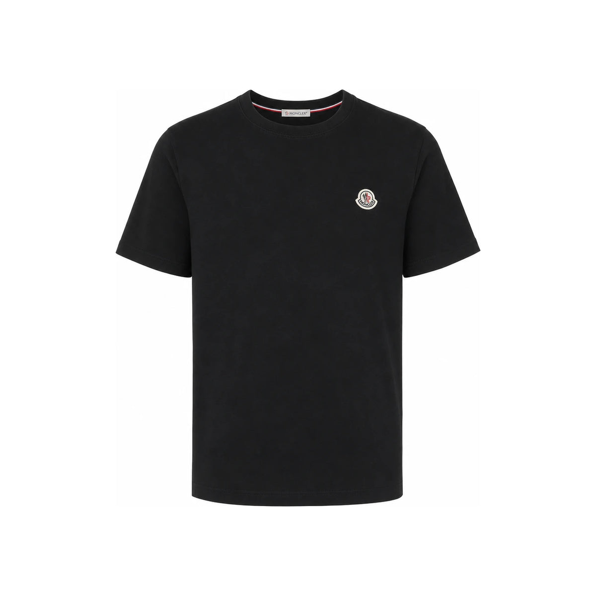 Moncler Women’s Black Round Neck Embossed Logo Short Sleeve T-Shirt