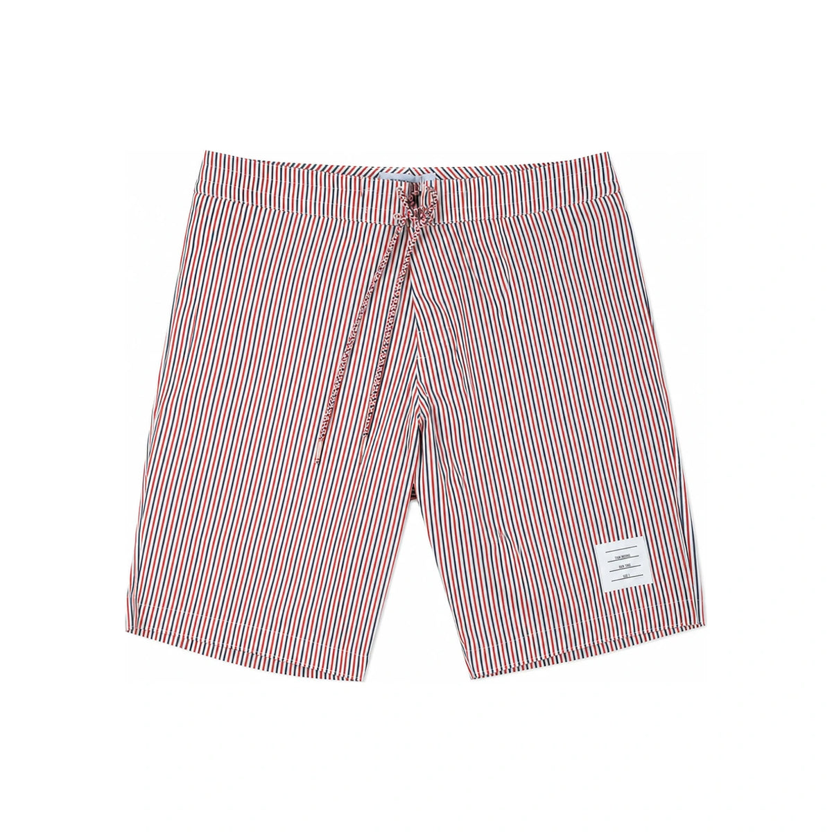 THOM BROWNE Seersucker Board Swim Shorts Navy White