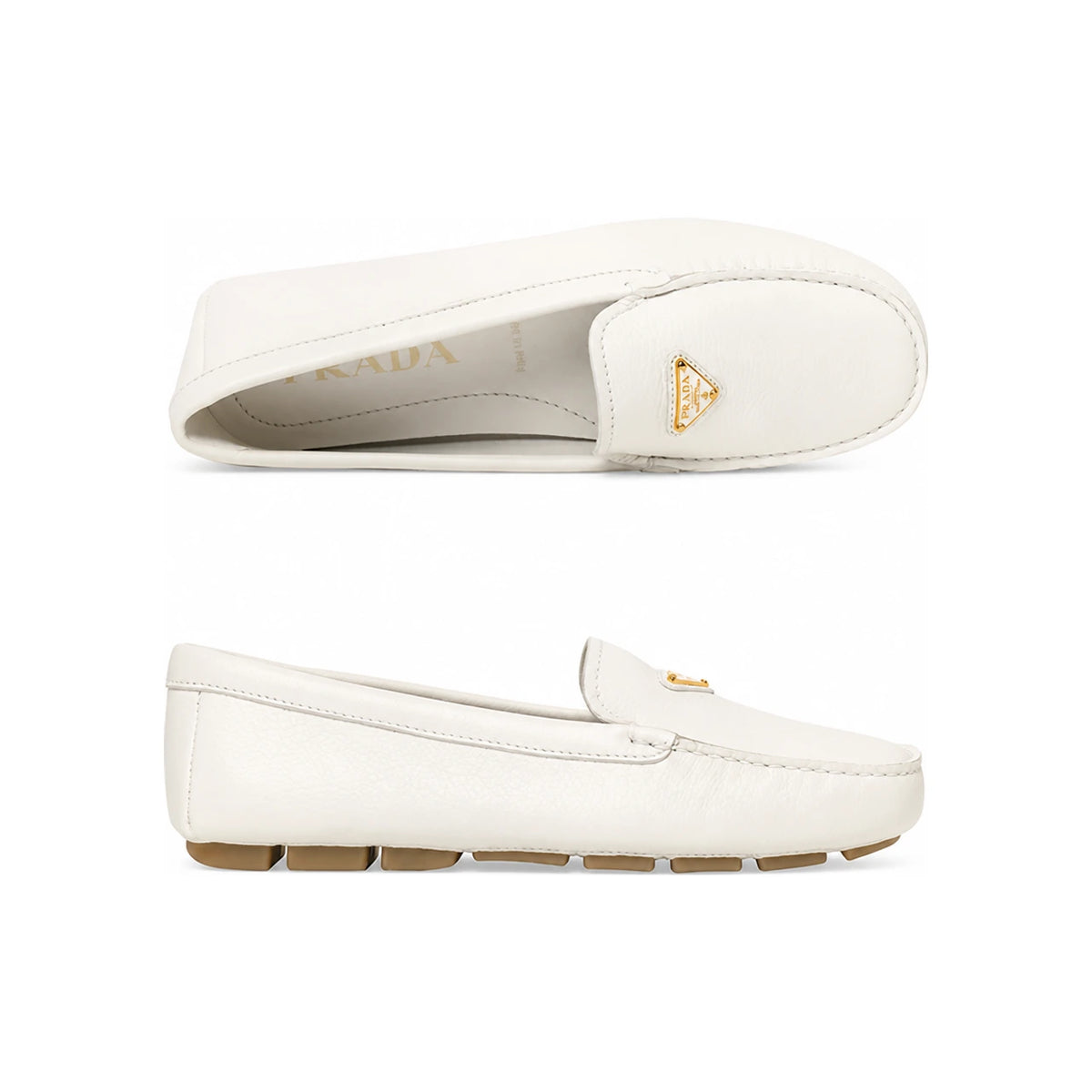 PRADA Black Leather Loafers for Women