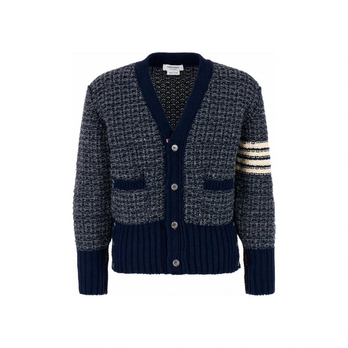 THOM BROWNE 4-Bar Tweed Mohair Cardigan for Men MKC510A Y1506 415