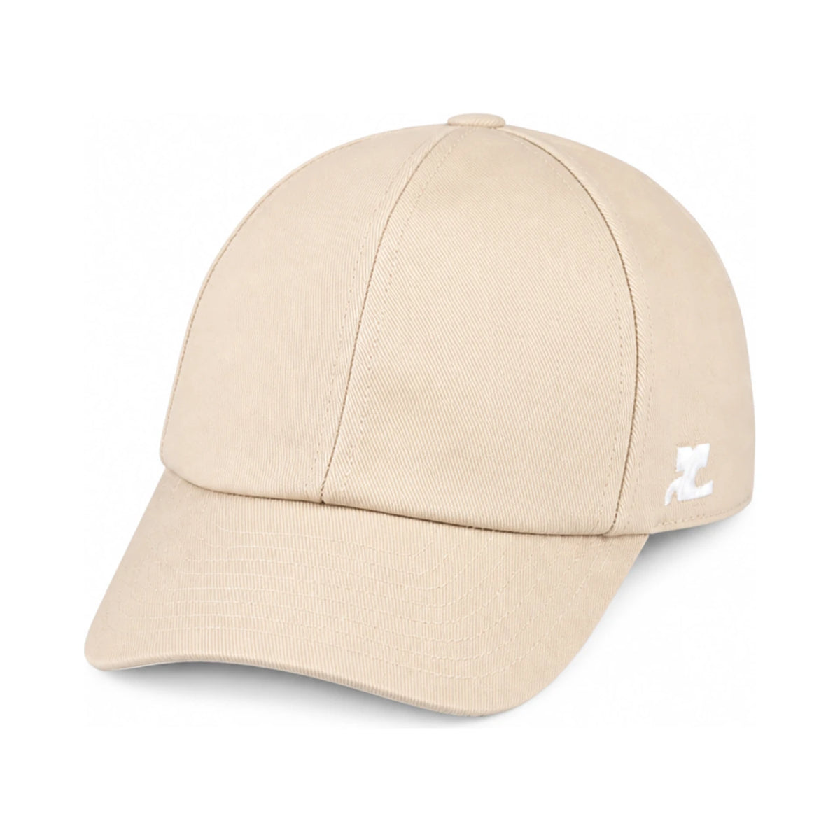 courreges Signature Logo Cotton Cap Sand