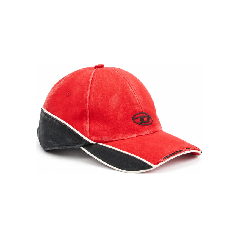DIESEL Red Cotton Logo Baseball Cap Unisex