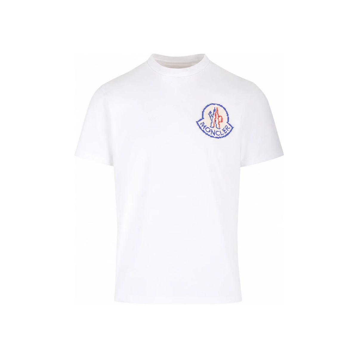 Moncler White Pixel Logo Cotton T-Shirt Men