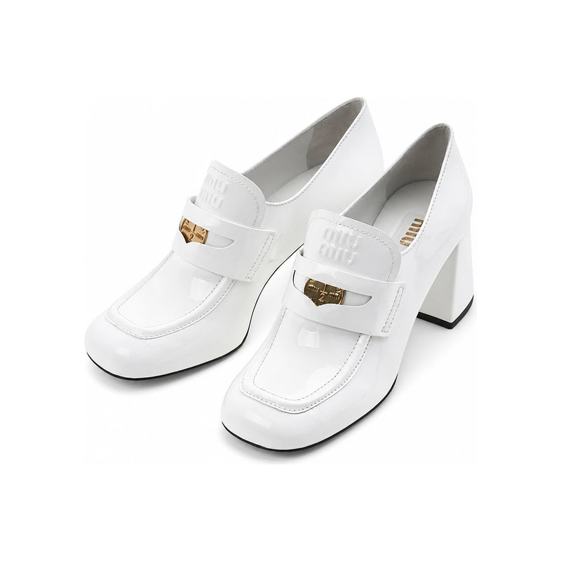 Miu Miu Women’s Patent Leather Loafers Black