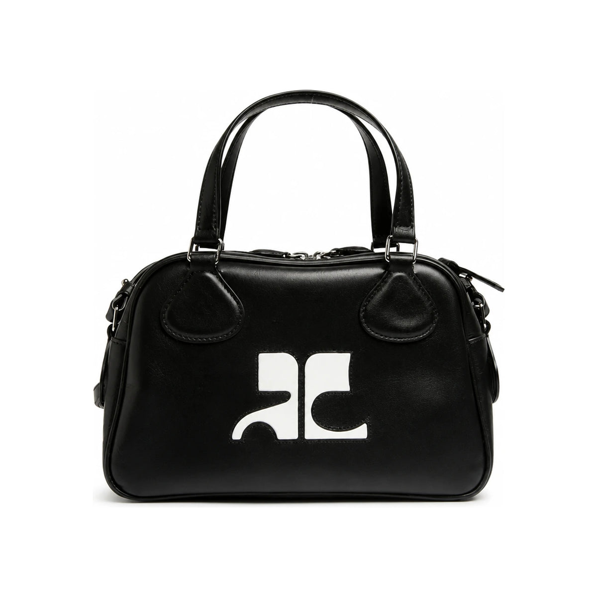 Miu Miu Black Leather Logo Tote Bag