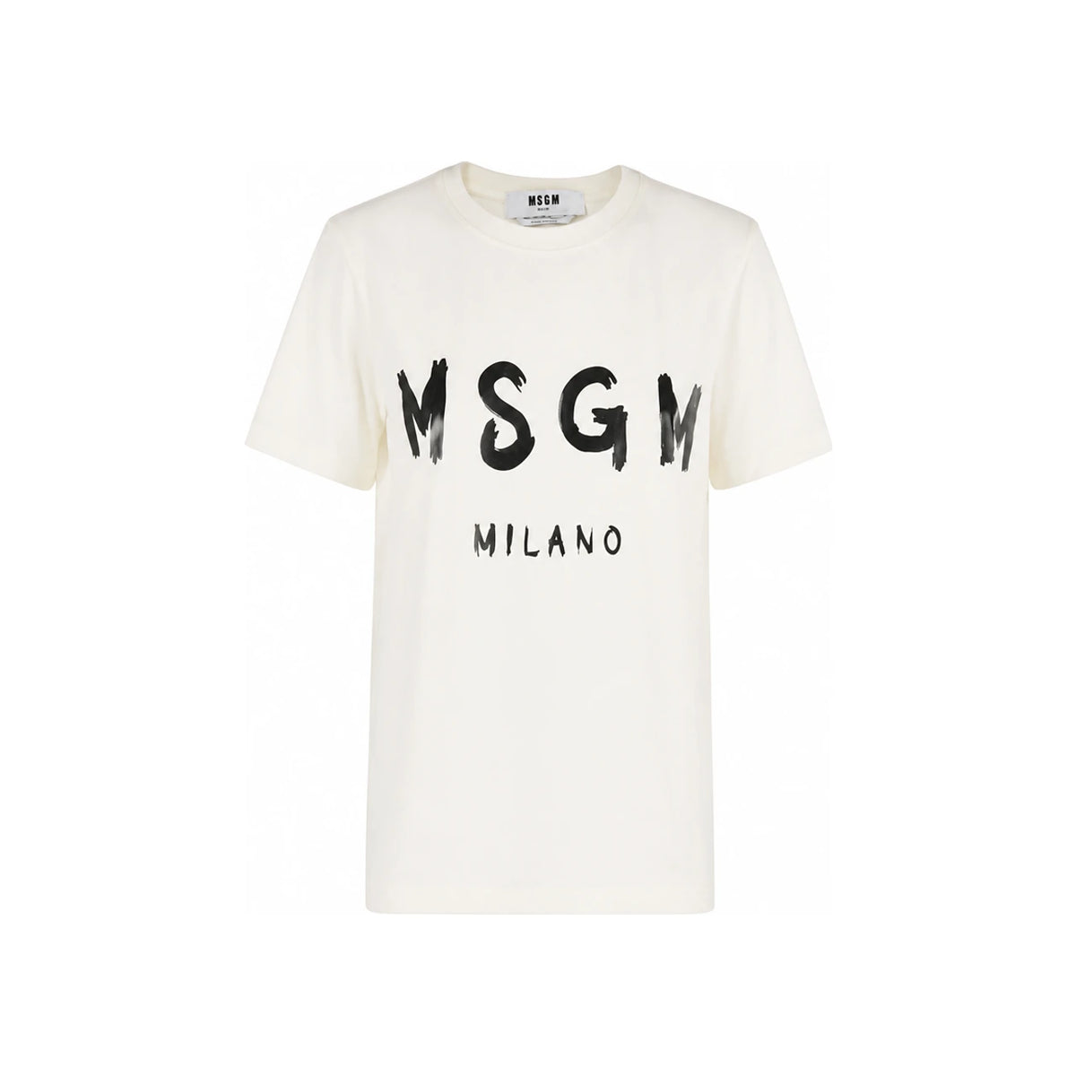 MSGM Brushed Logo Short Sleeve T-Shirt for Women
