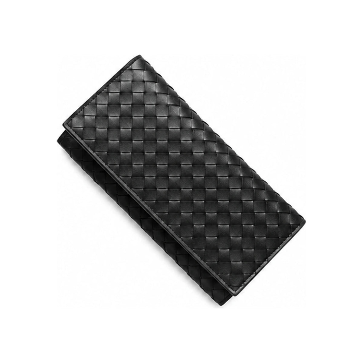 Bottega Veneta Intrecciato Leather Continental Long Wallet Black Men’s