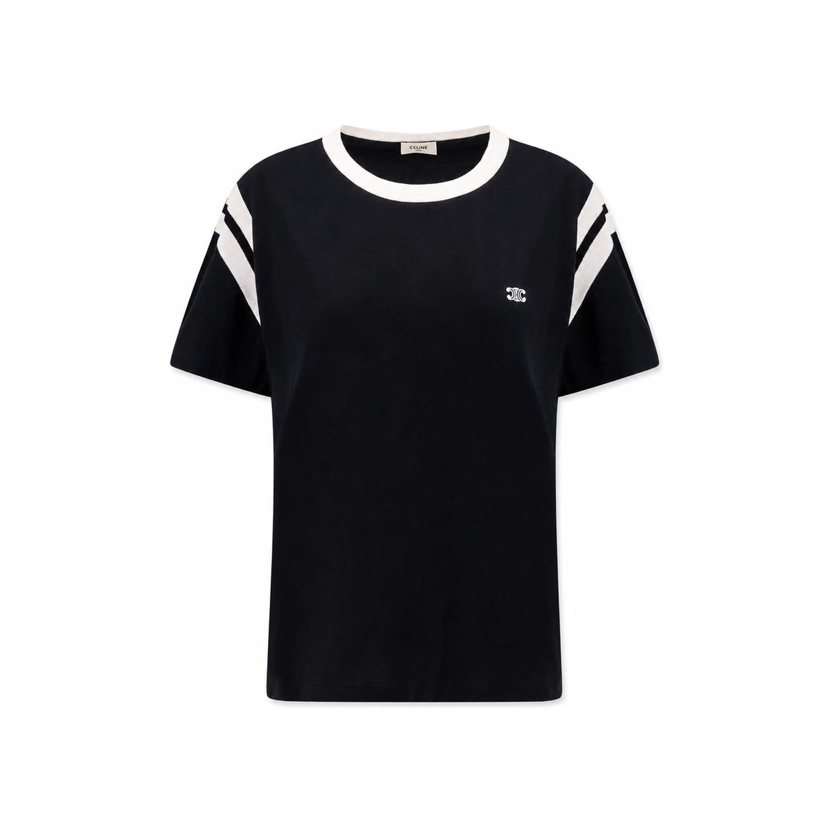 CELINE Triomphe Regular Short Sleeve T-Shirt Black White 2X30O671Q 38AW