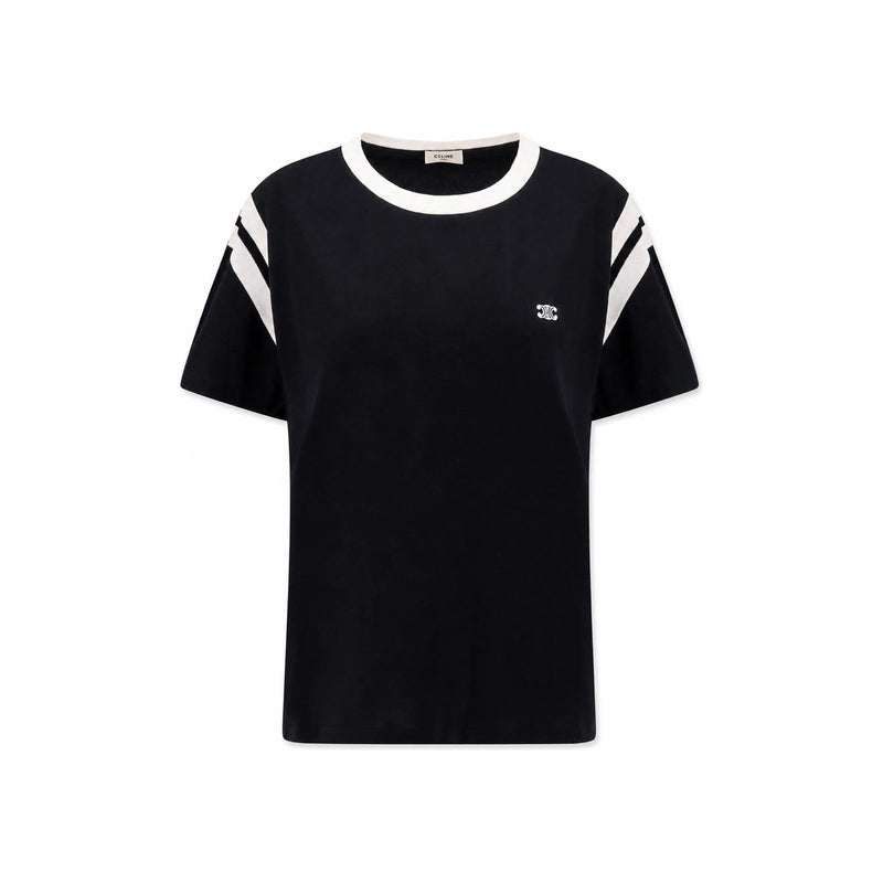 CELINE Triomphe Regular Short Sleeve T-Shirt Black White 2X30O671Q 38AW