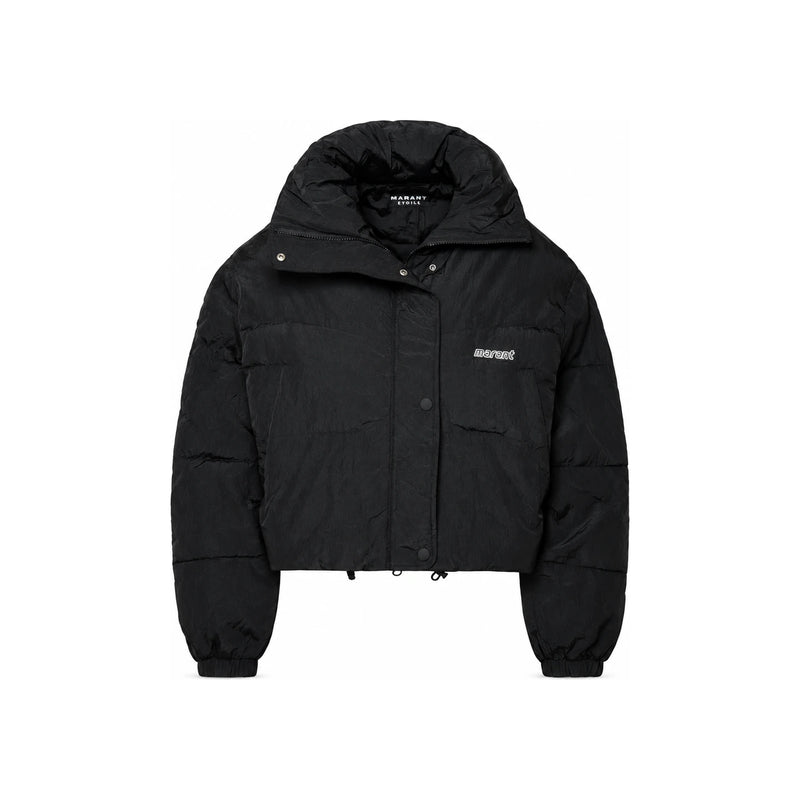 Isabel Marant TELIA Logo Patch Short Down Puffer Jacket Black