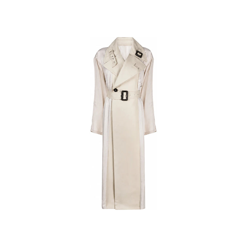 Maison Margiela Numbering Patch Panel Trench Coat Beige