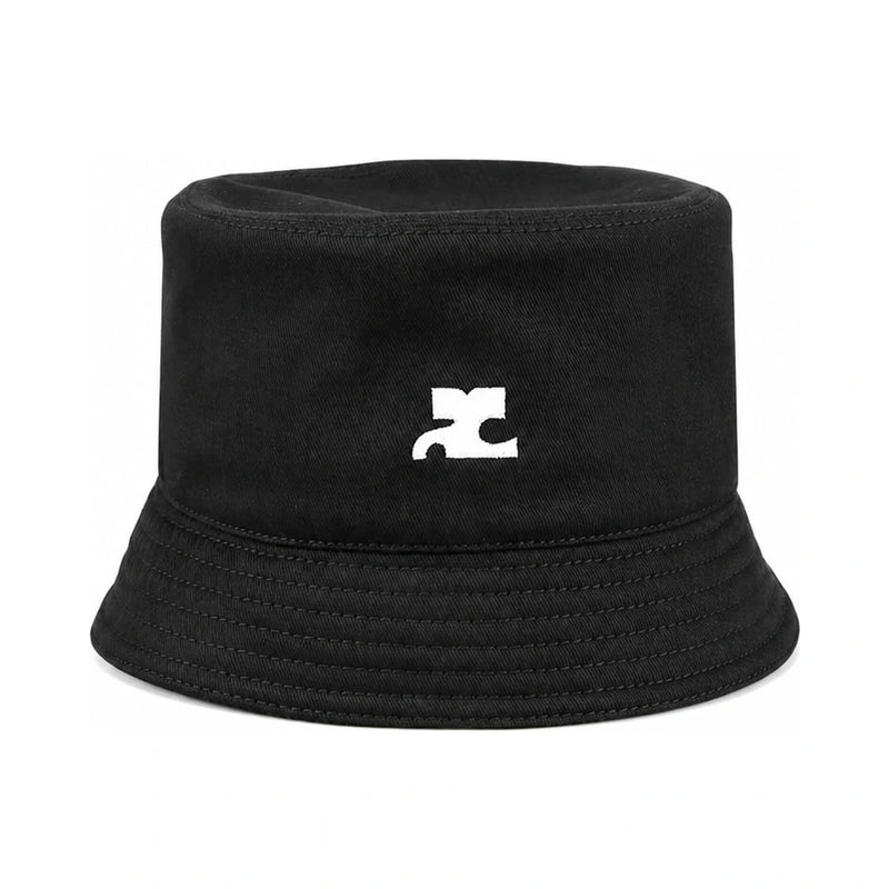 courreges Signature Cotton Bucket Hat Black