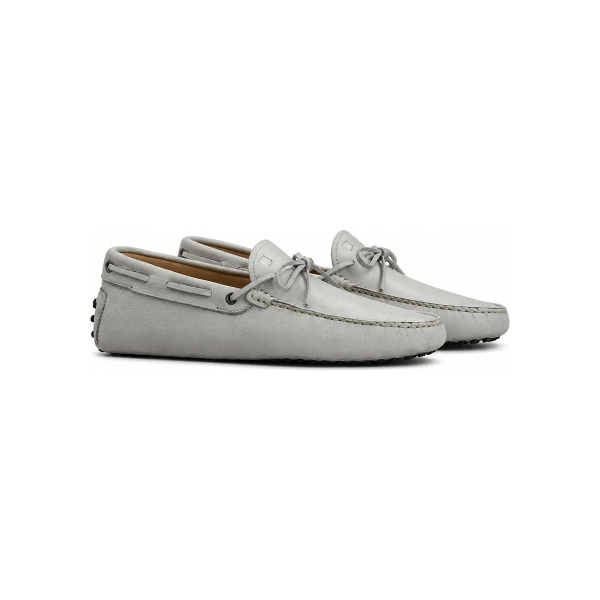 Tods New Gommino Suede Driving Loafers Light Gray Men’s