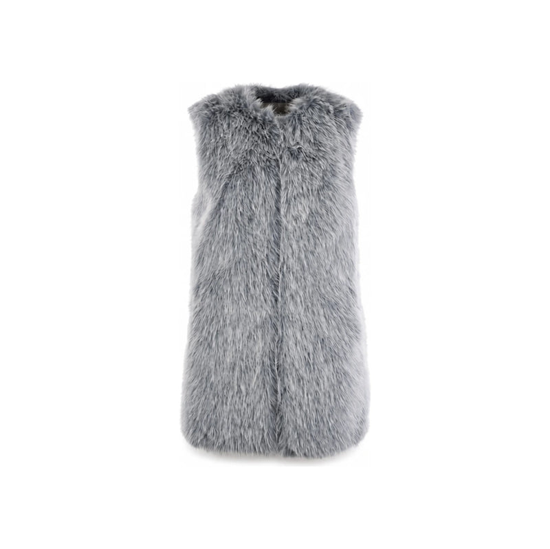 Herno Blue Faux Fur Resort Vest Jacket