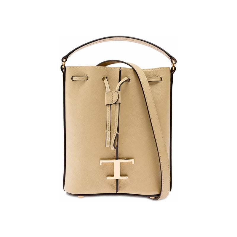 Tods Timeless Logo Bucket Bag Beige Crossbody XBWTSAQ0000 Q8E C600