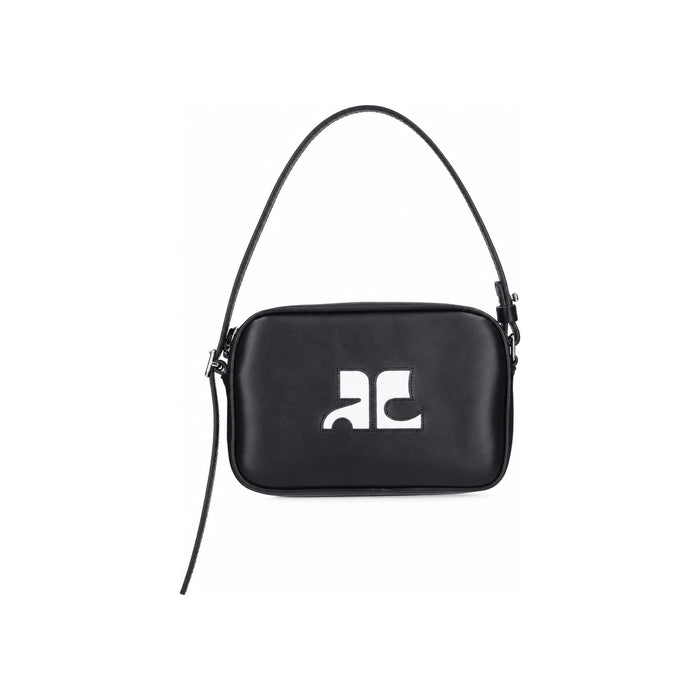 courreges Slim Leather Shoulder Camera Bag Black 124GSA092CR0027