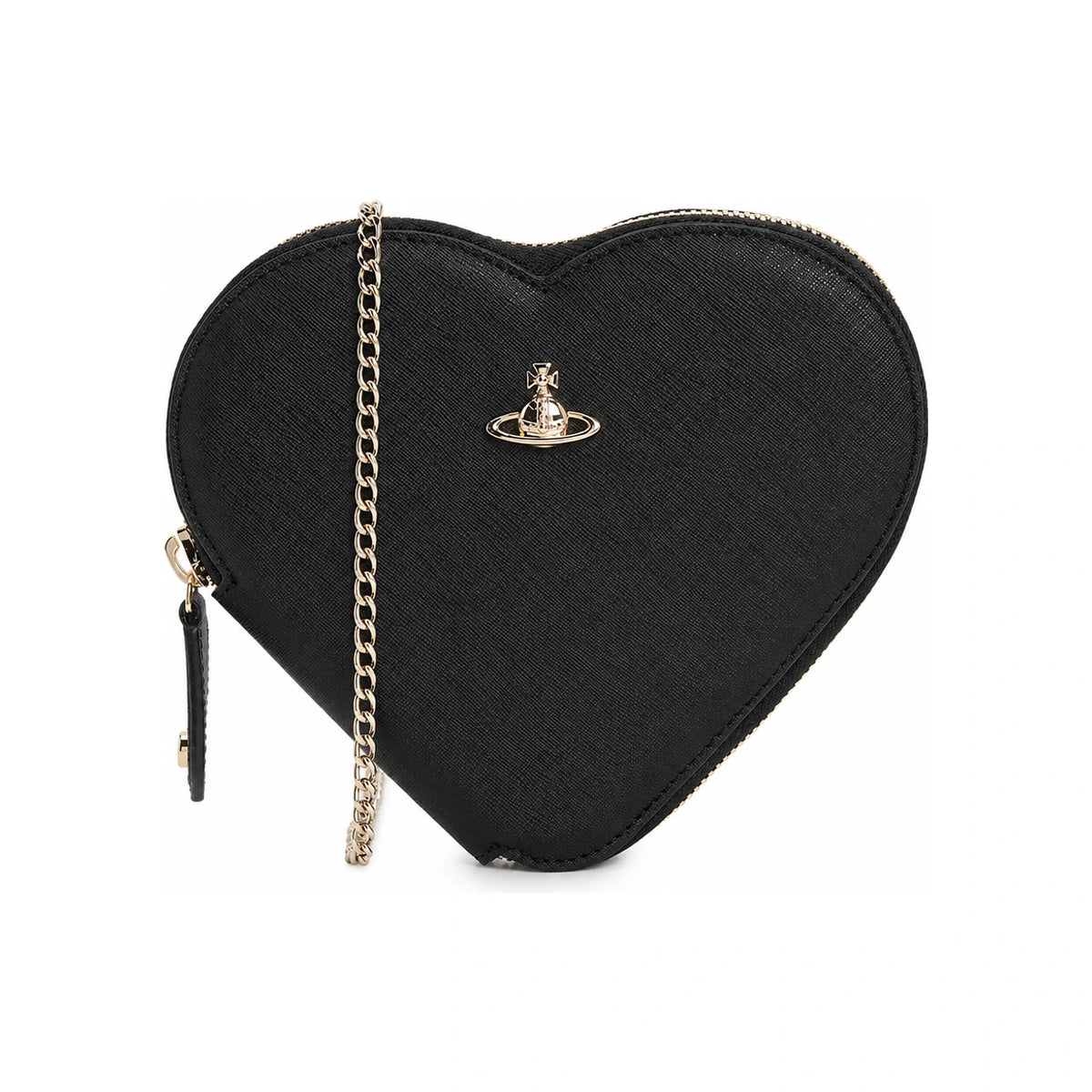 Vivienne Westwood Saffiano New Heart Chain Crossbody Bag fo 58010001W L001N N402