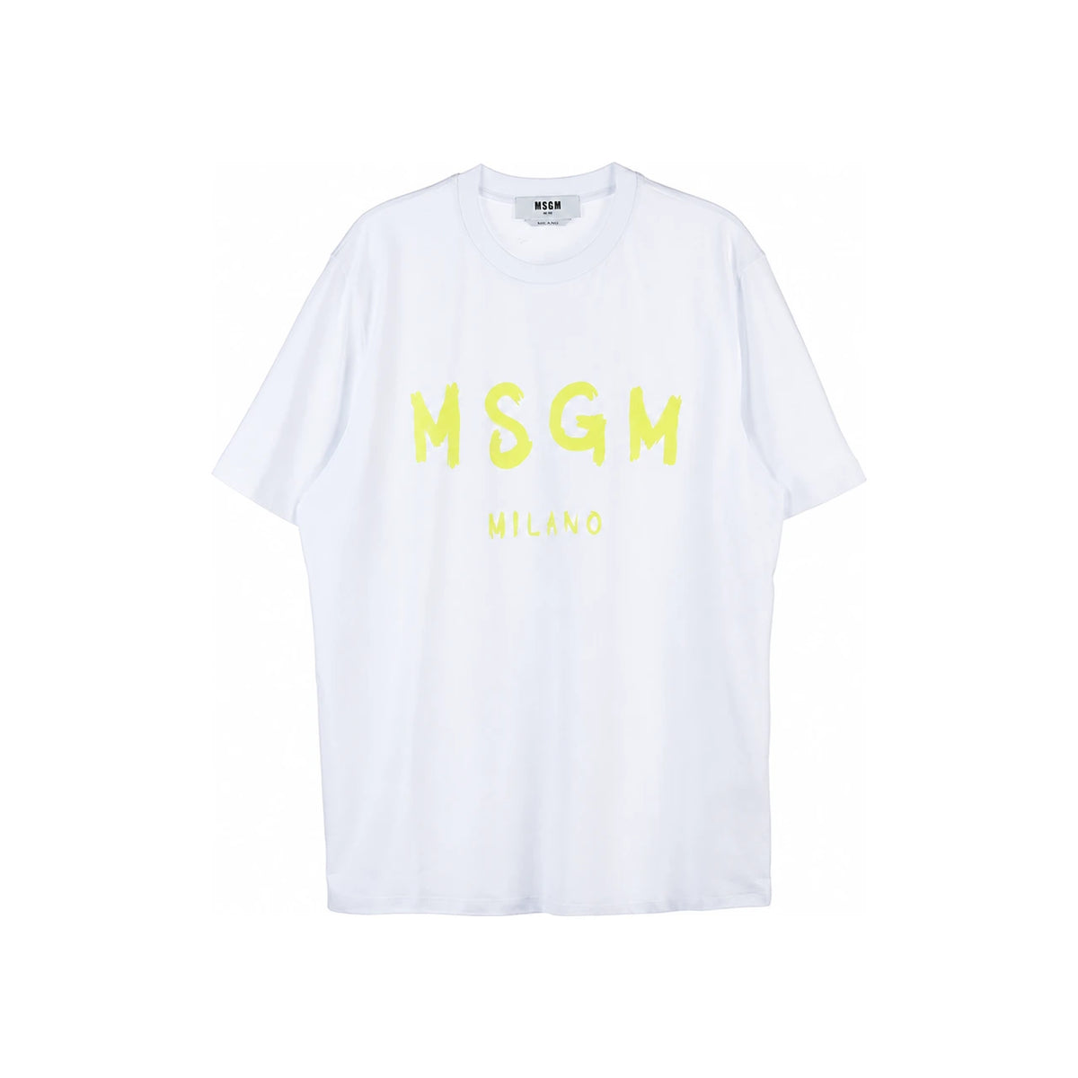MSGM Logo Print Cotton T-Shirt White Men’s