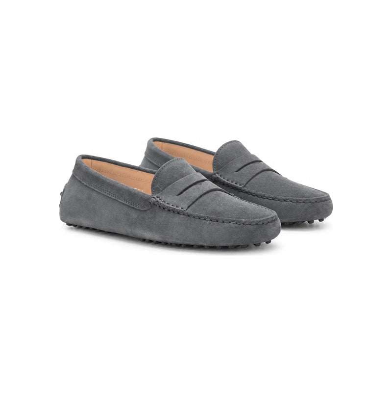 Tods Women’s Gommino Driving Shoes Gray Leather Loafers