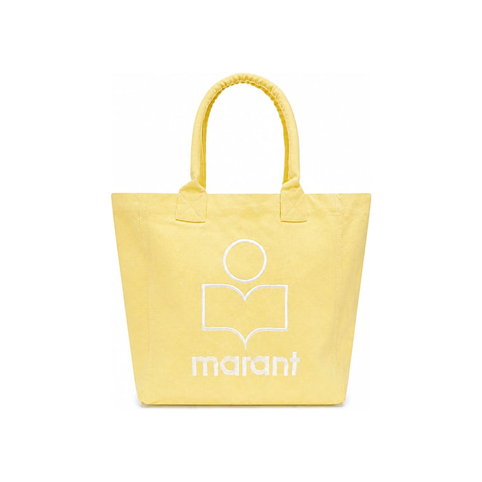 Isabel Marant YENKY Small Tote Bag Beige Canvas Leather Trim