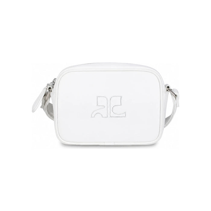 courreges Signature Shoulder Crossbody Bag Black Leather