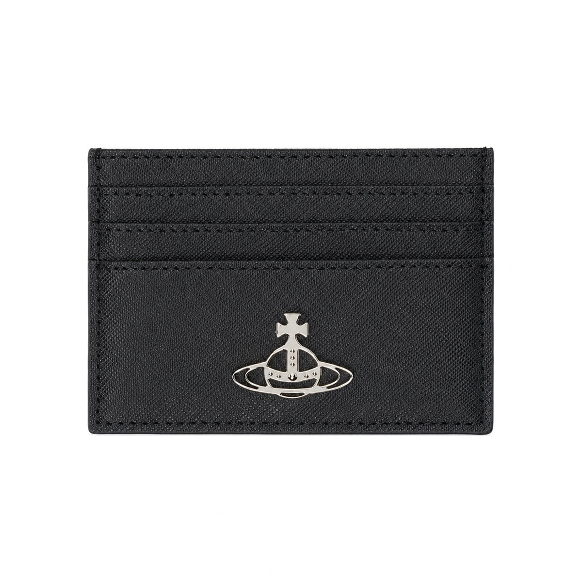Vivienne Westwood Black Leather Flat Card Holder Wallet