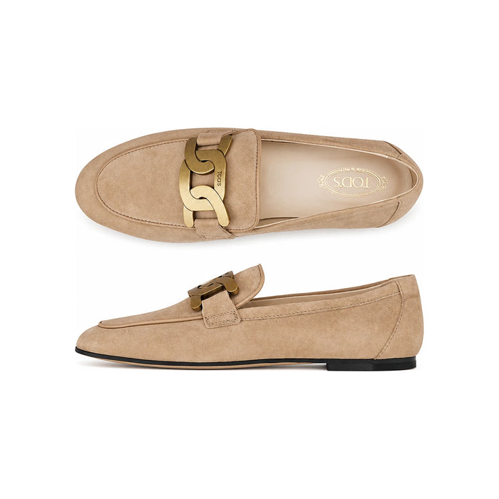 Tods Gommino Suede Chain Loafers for Women XXW79A0DD00D8W C806