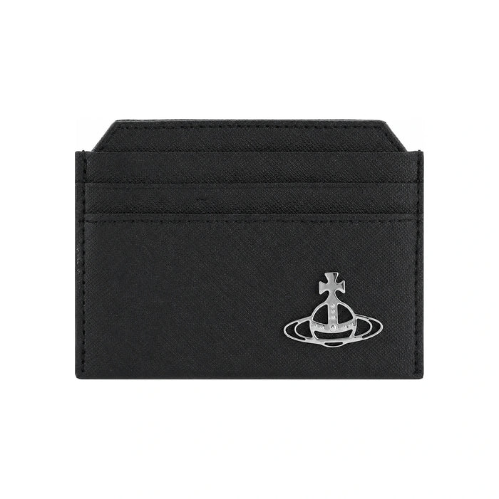 Vivienne Westwood ORB Logo Slim Leather Card Holder Black