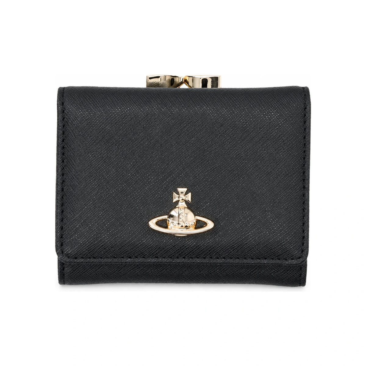 Vivienne Westwood Saffiano Small Frame Women’s Bifold Wallet Black
