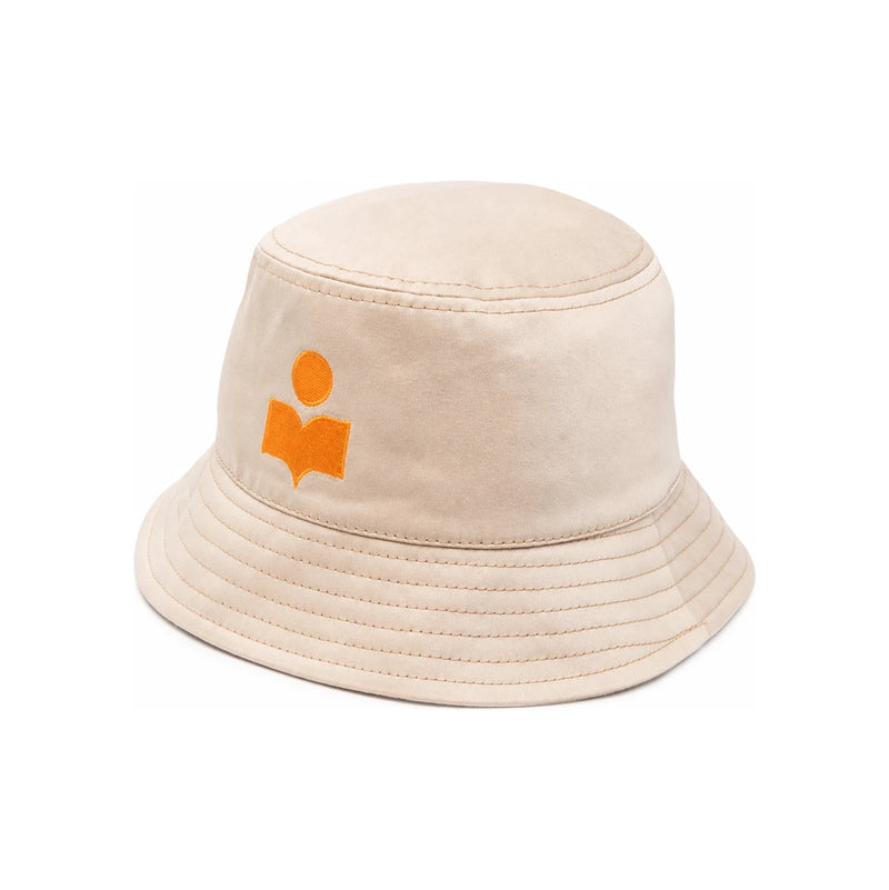 Isabel Marant Logo Embroidered Bucket Hat Beige