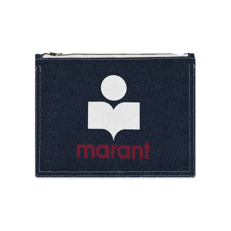 Isabel Marant Blue Leather NETTIA Clutch Bag