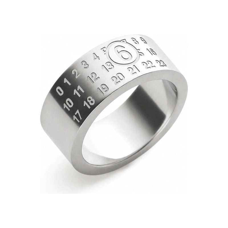 MM6 Silver-Tone Logo Ring SM6UQ0057P6469951 DOM