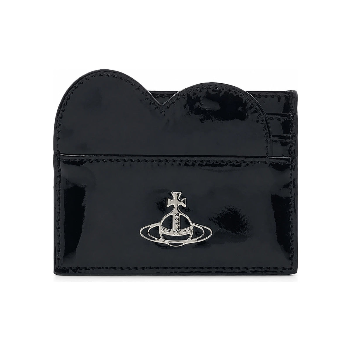 Vivienne Westwood Shiny Patent Heart Card Holder Black