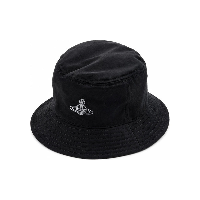 Vivienne Westwood Unisex Logo Embroidered Bucket Hat Black