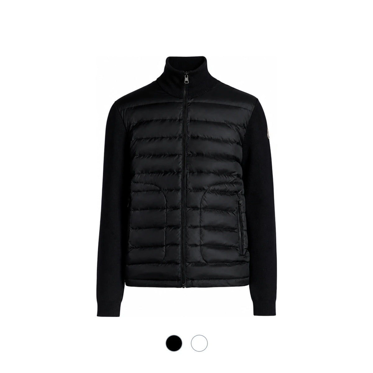 Moncler Black Padded Knit Zip Up Cardigan 9B50700 A9341