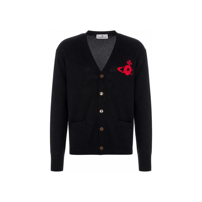 Vivienne Westwood Black Wool ORB Logo Alex Cardigan