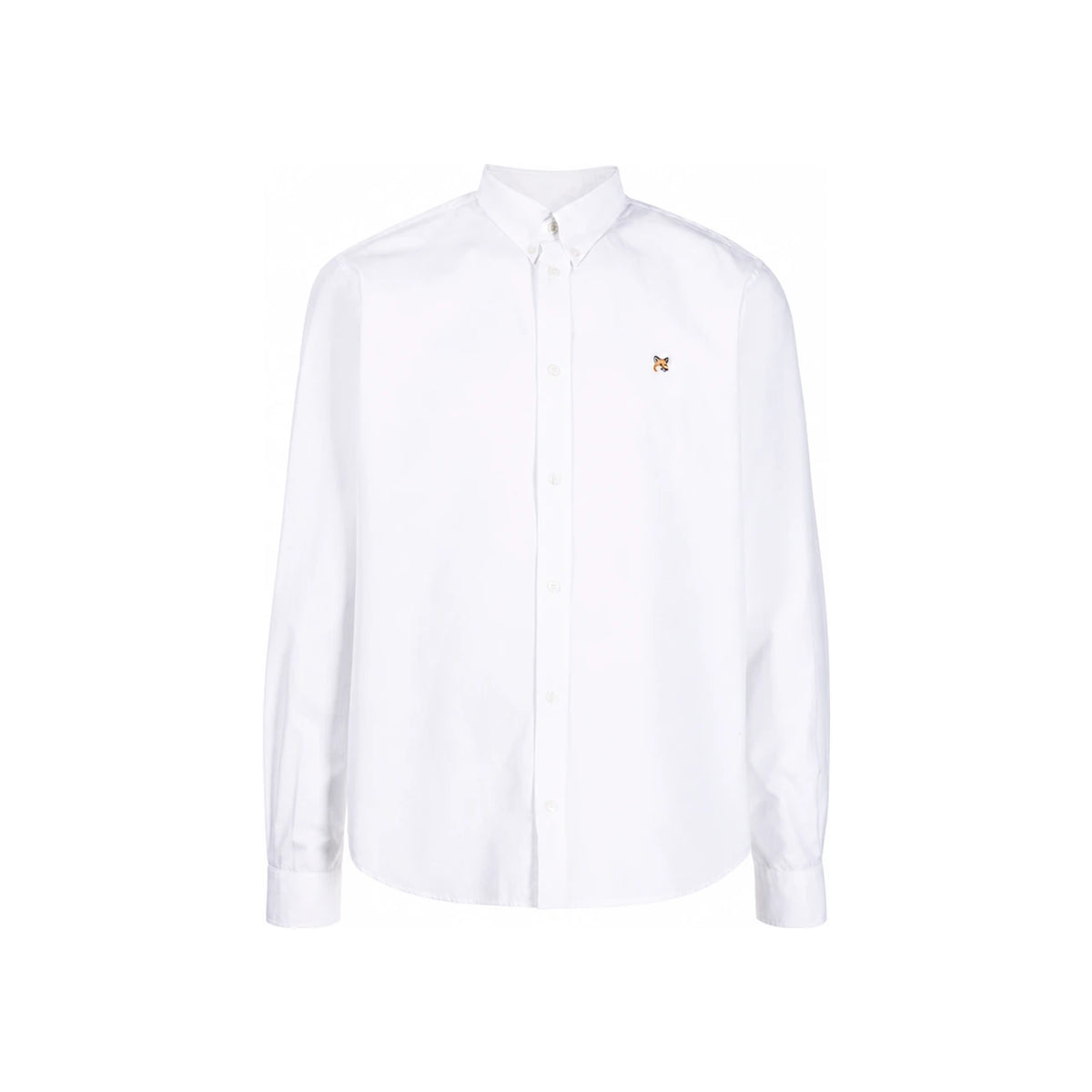 Maison Kitsune Classic Fox Head Long Sleeve Shirt White Men