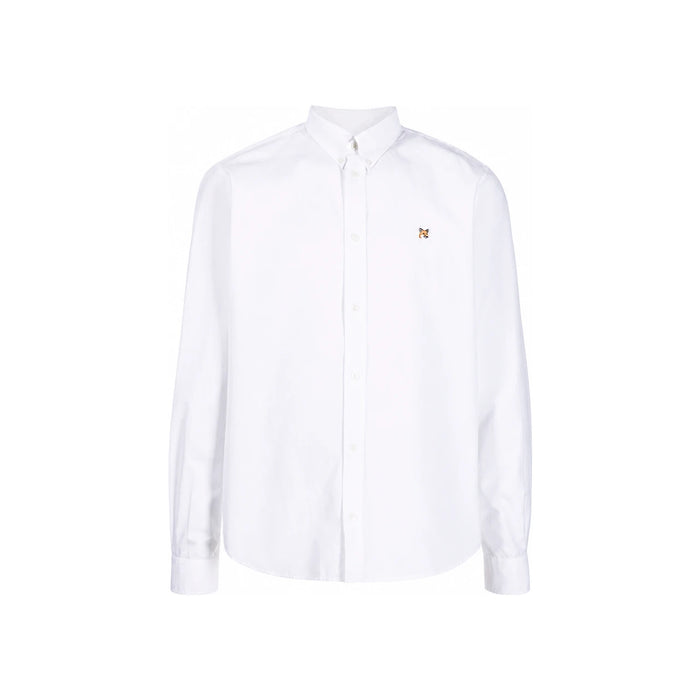 Maison Kitsune Classic Fox Head Long Sleeve Shirt White Men