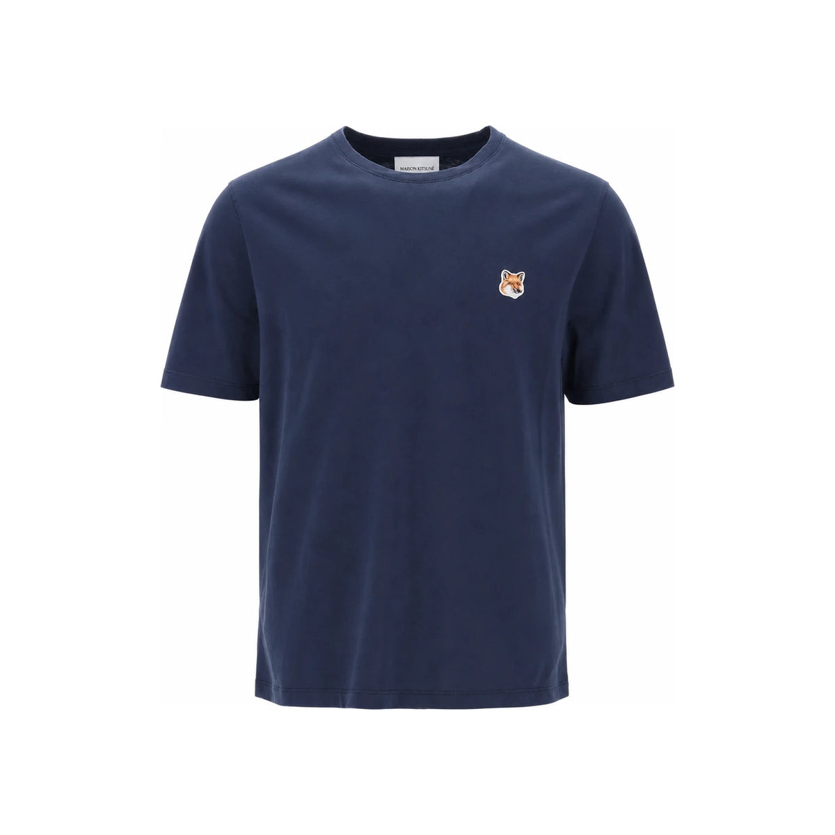 Maison Kitsune Fox Head Patch Regular T-Shirt Navy Cotton Me LM00104 KJ0008 P476