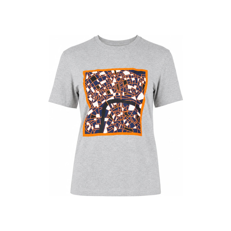 MSGM London Puzzle Print Short Sleeve T-Shirt Gray