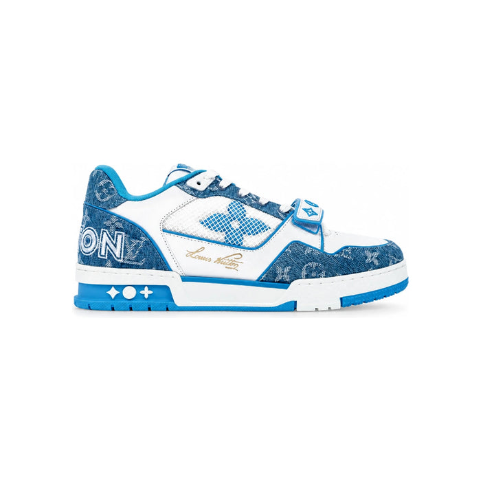 Louis Vuitton Marine Denim Velcro LV Trainer Low-Top Sneakers