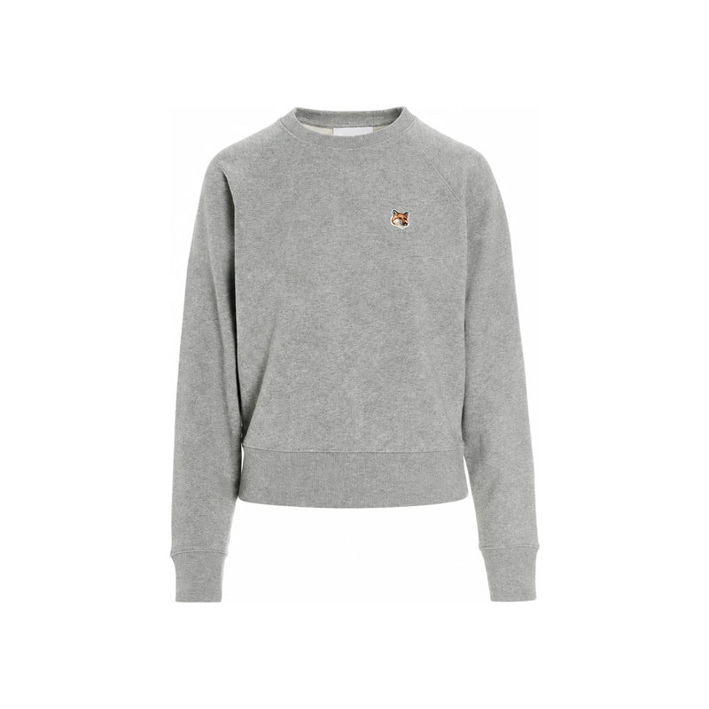 Maison Kitsune Women's Fox Head Patch Crewneck Sweatshirt Gray