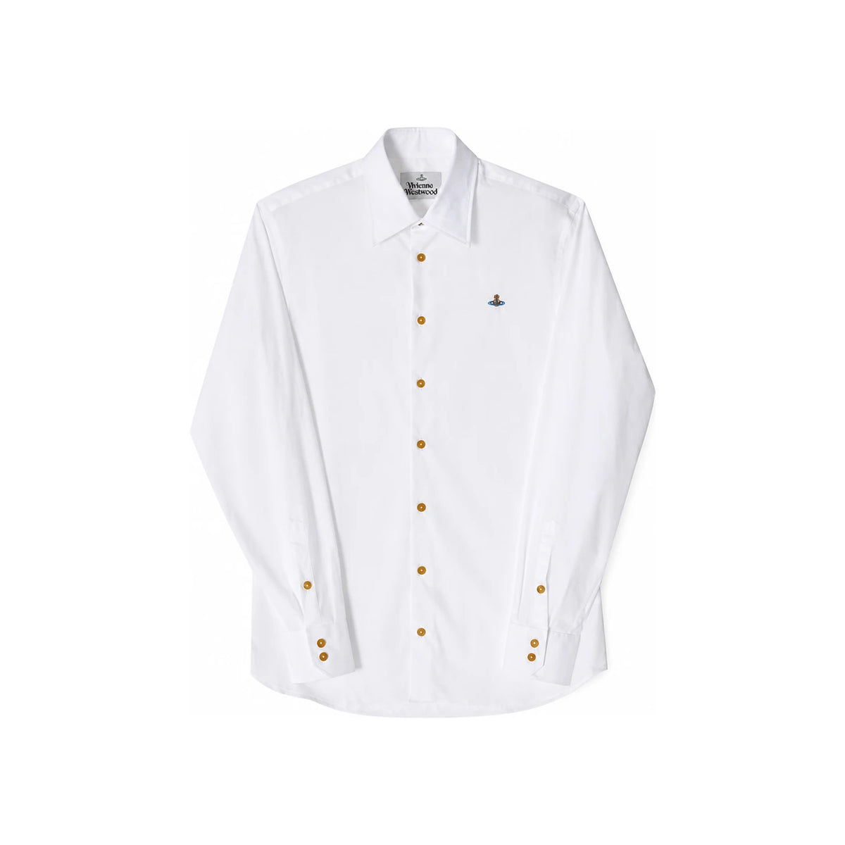 Vivienne Westwood ORB Logo Embroidered White Long Sleeve Shirt